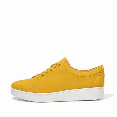 Fitflop Women's RALLY Suede Sneakers - Orange Yellow, BL0734165